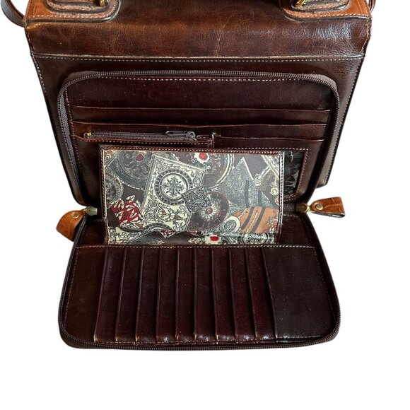 Vintage 1980’s Belle Rose Leather Handbag Very Good Condition Brown/Tan Spacious - Picture 5 of 15